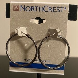 NorthCrest hyperallergenic silver tone hoops